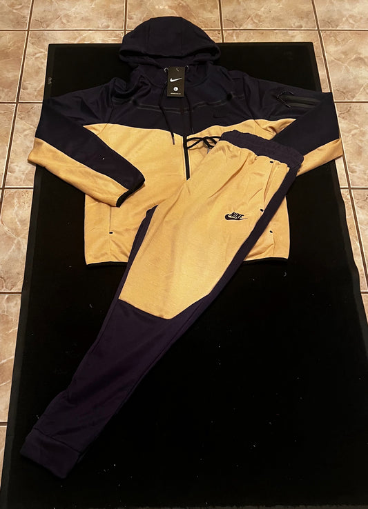 Gold & Black Nike Tech sweatpants and hoodie